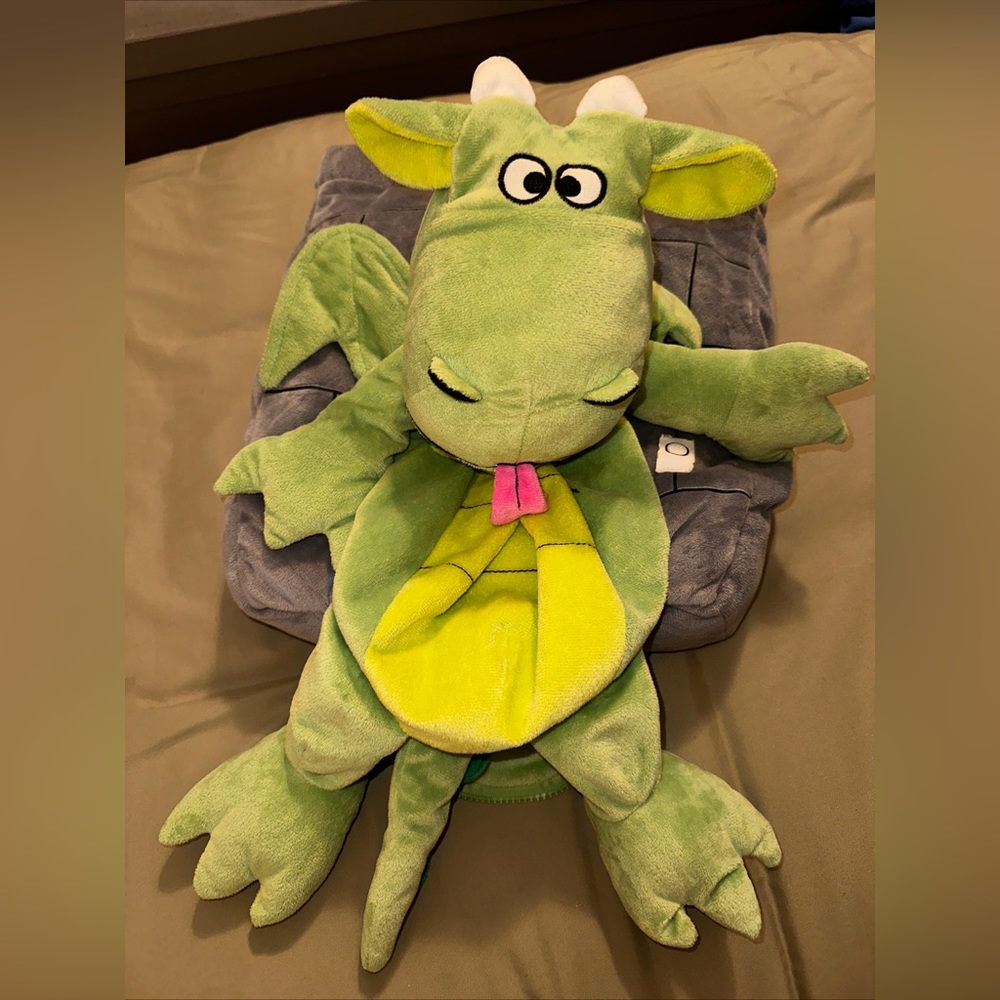 Retired Happy Nappers Dragon Castle Reversible Stuffed Animal Plush Pillow 15"